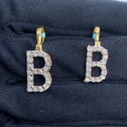 14K Gold Single Stone Initial B Diamond Pendant - additional product view 2
