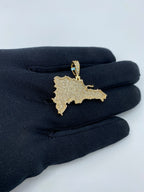 14K Gold Dominican Republic Diamond Pendant - additional product view 3