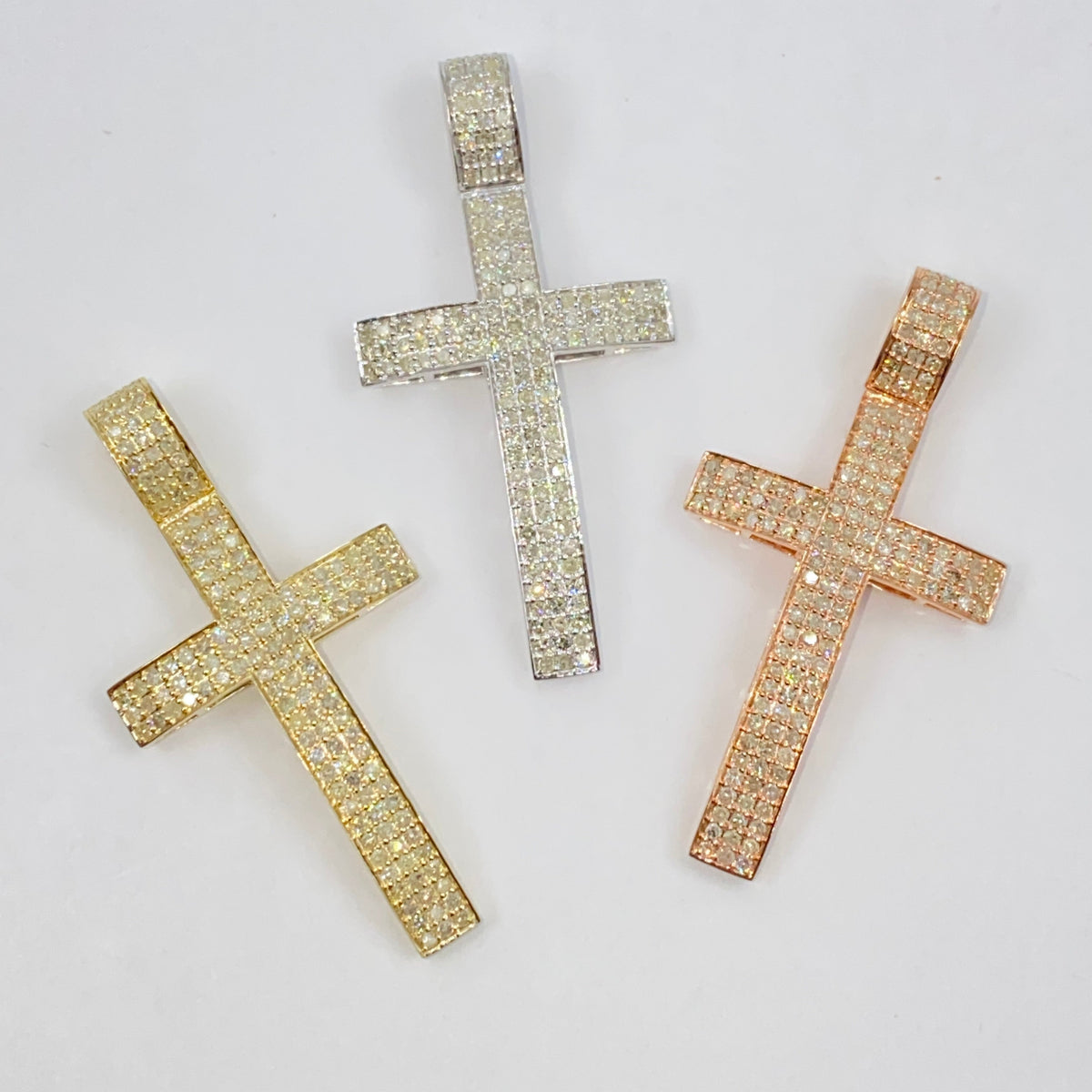 10K Gold Modern Cross Diamond Pendant - additional product view 7