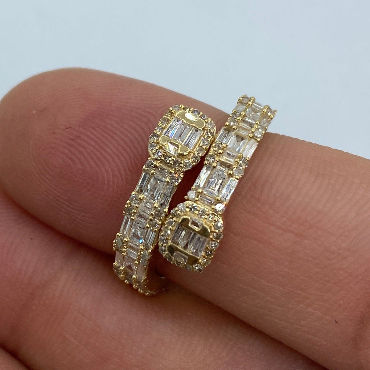 14K Gold Bangle Diamond Baguette Engagement Ring - additional product view 2