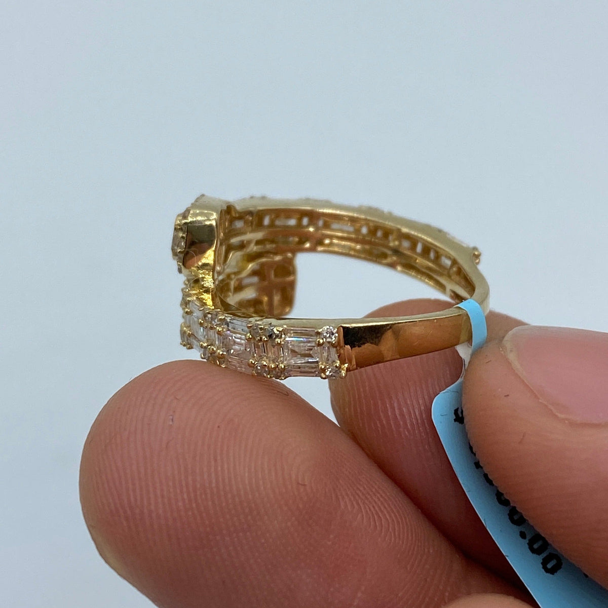 14K Gold Bangle Diamond Baguette Engagement Ring - additional product view 5
