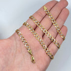 10K Gold 6mm Two-Tone Flat Cuban Link Chain 22–26 in, 22" - close-up product photo