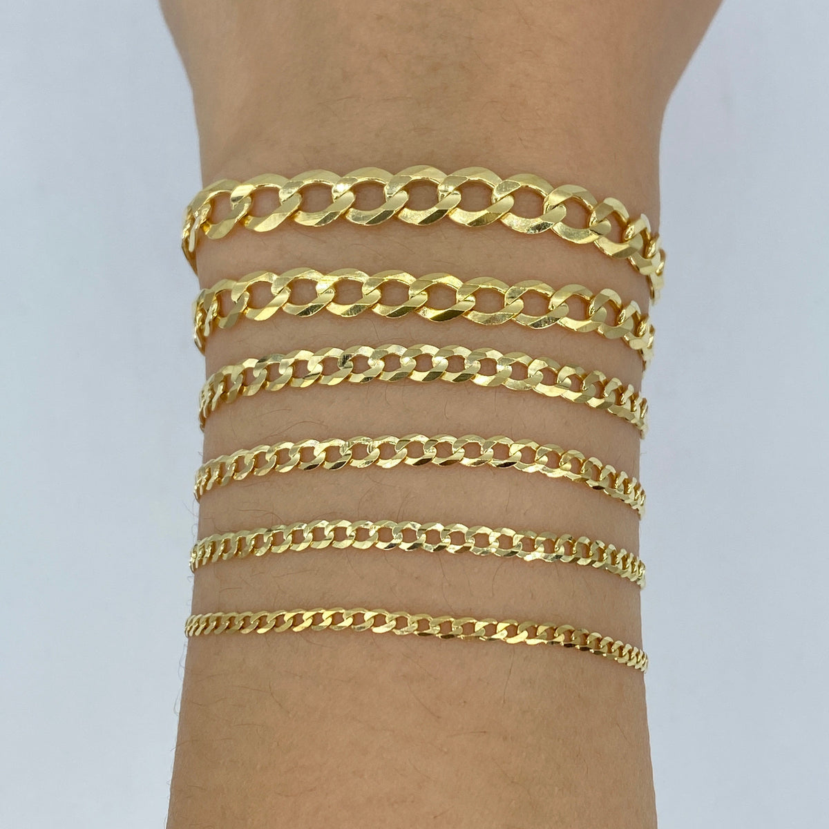 10K Gold Flat Cuban Link Anklet - additional product view 2
