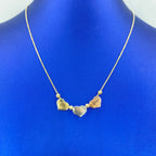 14K Gold Tri-Color Heart Necklace 18 in - additional product view 2