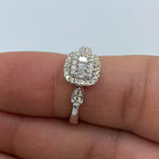 14K Gold Square Diamond Baguette Engagement Ring - additional product view 3