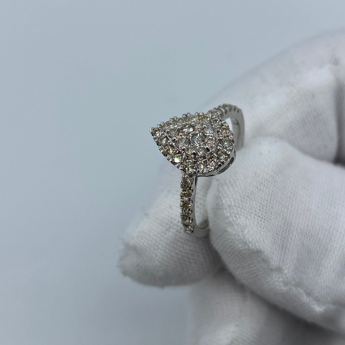 14K Gold Small Pear Shape Diamond Engagement Ring - additional product view 4