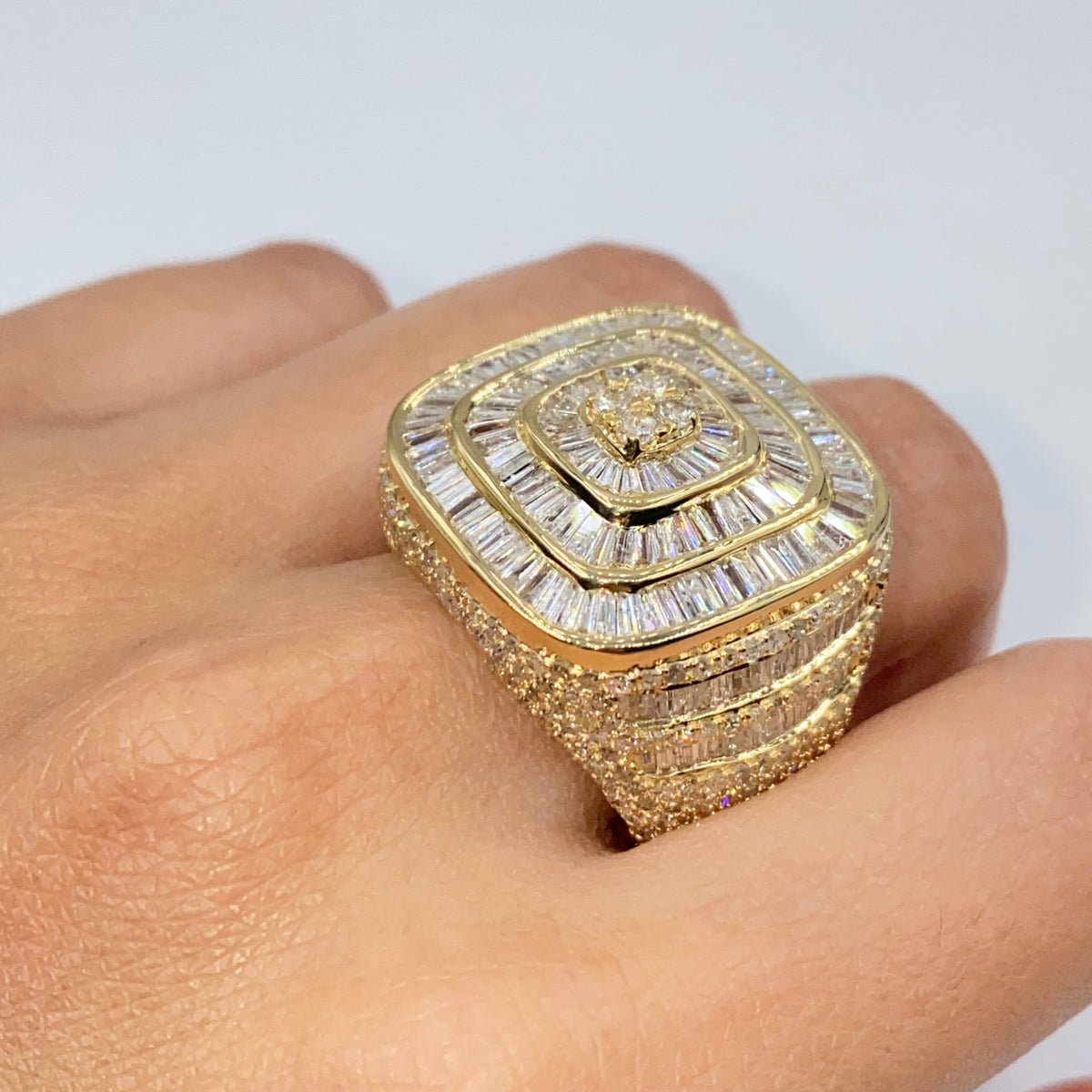 14K Gold Jumbo Square Baguette Diamond Ring - additional product view 4