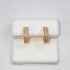 14K Gold Bold Diamond Baguette Hoop Earrings - additional product view 8