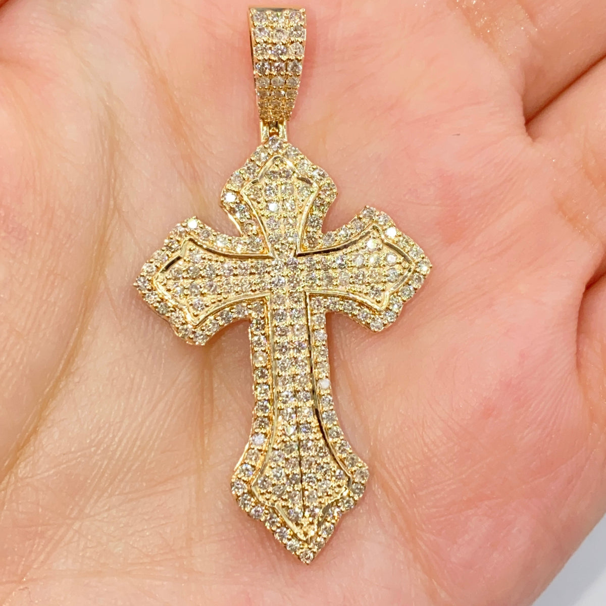14K Gold Romance Cross Diamond Pendant - additional product view 2