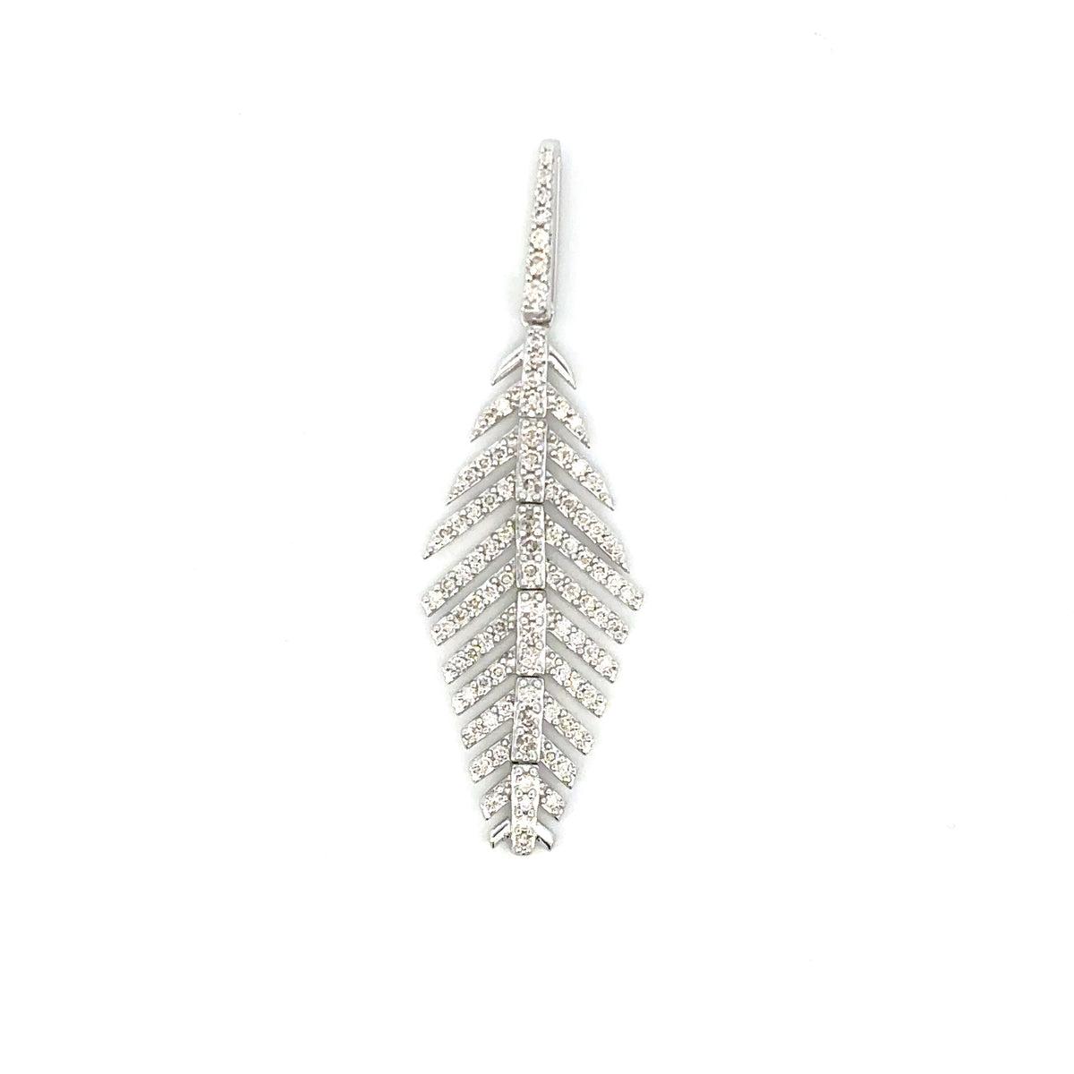 14K Gold Leaf Diamond Pendant - additional product view 5