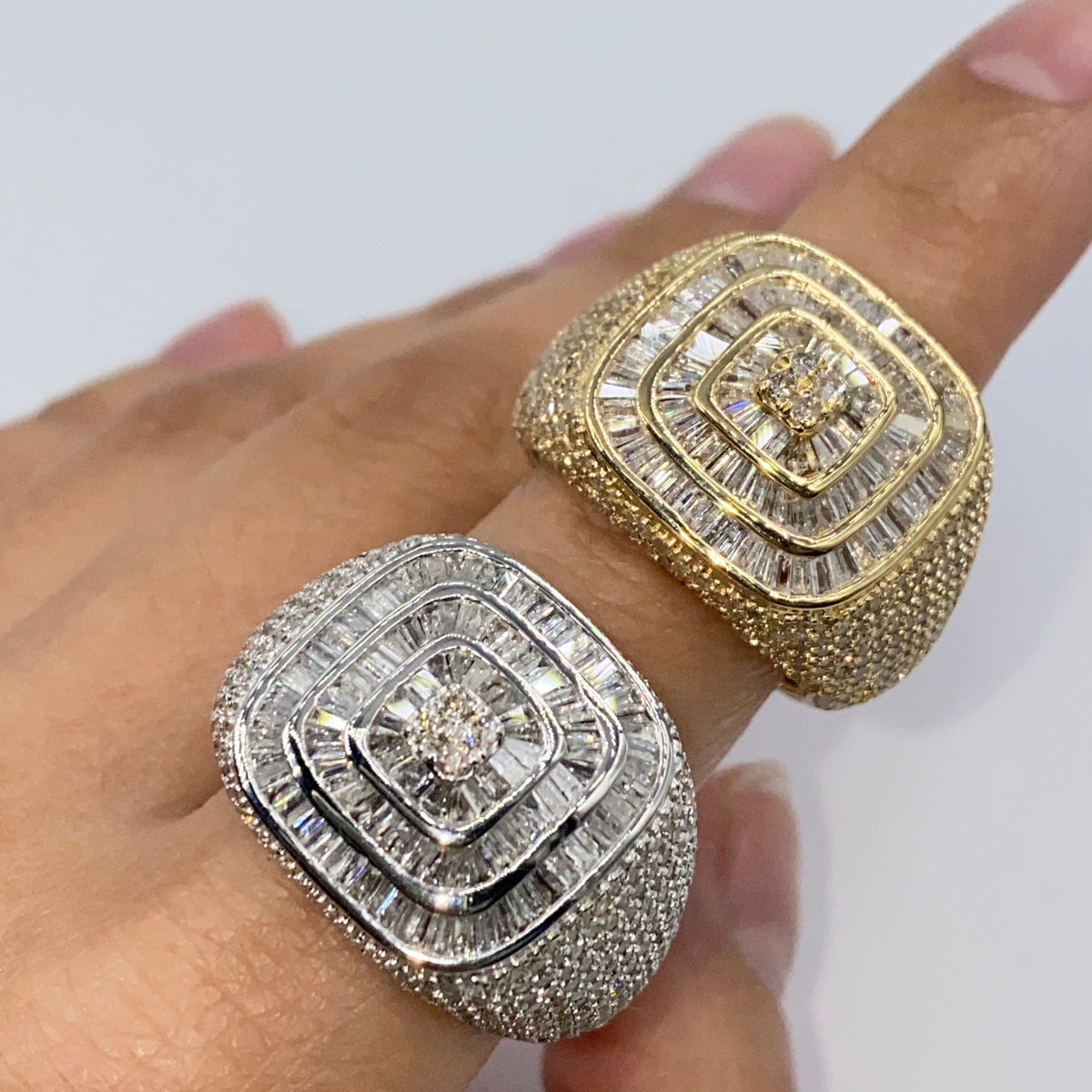 14K Gold Jumbo Square Baguette Diamond Ring - additional product view 9