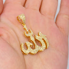 14K Gold Allah Diamond Pendant - additional product view 3