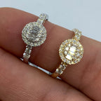 14K Gold Circle Diamond Baguette Engagement Ring - additional product view 5