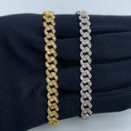 10K Gold 6.5mm Cuban Link Diamond Baguette Bracelet 7–8 in - main product photo