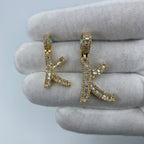 14K Gold Initial K Diamond Baguette Pendant - additional product view 2