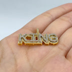 10K Gold King Name Plate Diamond Pendant - additional product view 4