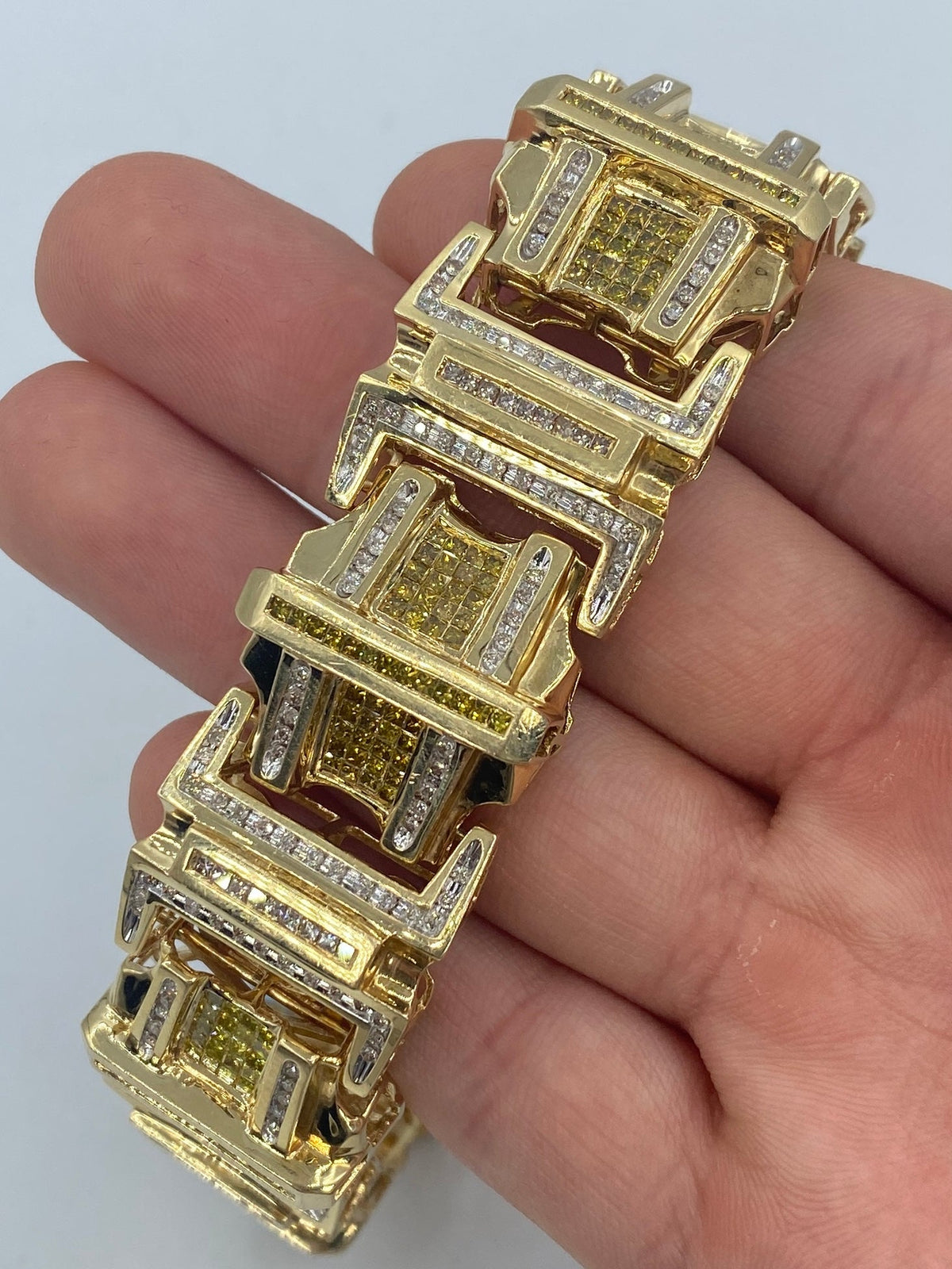 14K Gold Jumbo Yellow Canary Diamond Bracelet - additional product view 3