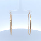 14K Gold Medium 2mm Hoop Earrings - additional product view 2