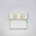 14K Gold Treasure Heart Diamond Earrings - additional product view 3