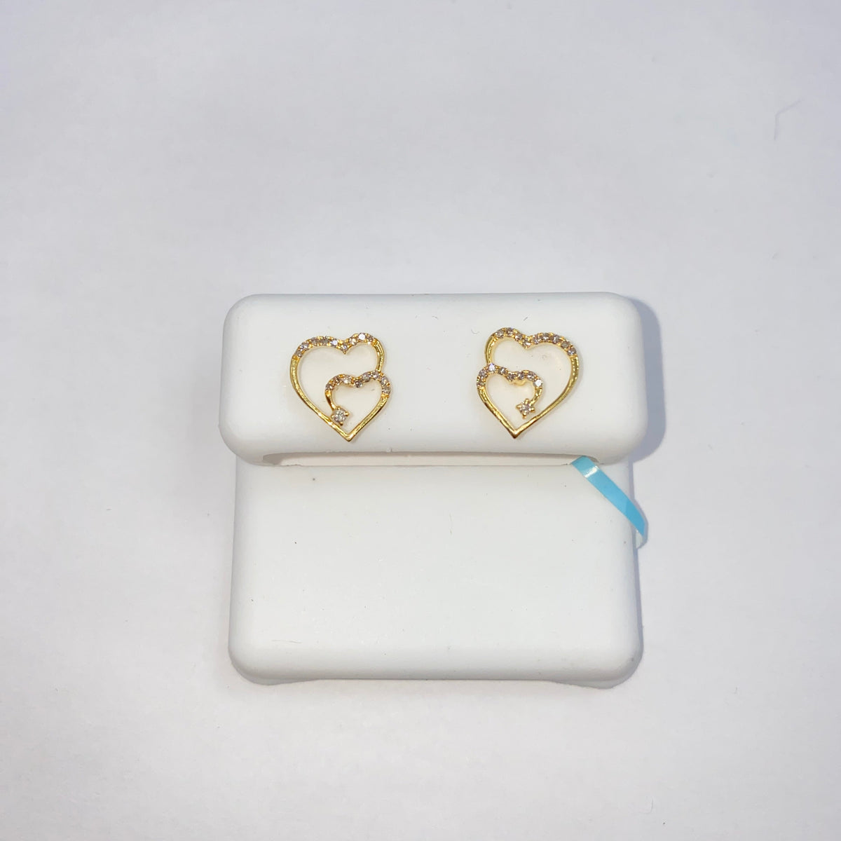 14K Gold Treasure Heart Diamond Earrings - additional product view 3