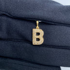14K Gold Initial B Bubble Diamond Pendant - additional product view 2