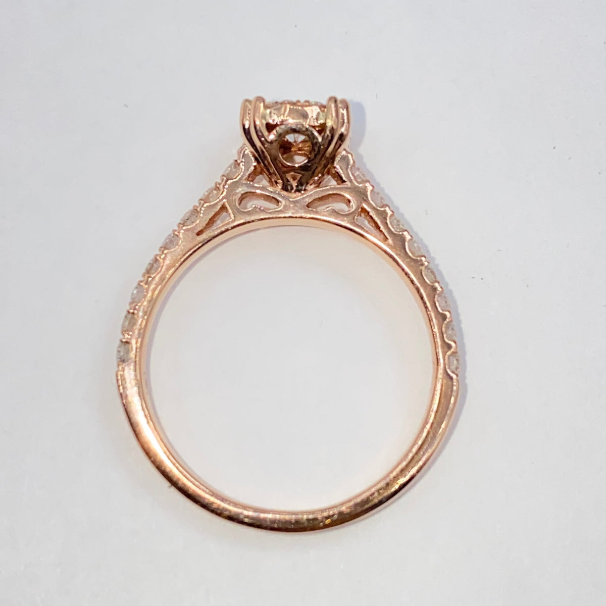 14K Gold Rosebud Halo Diamond Engagement Ring - additional product view 9
