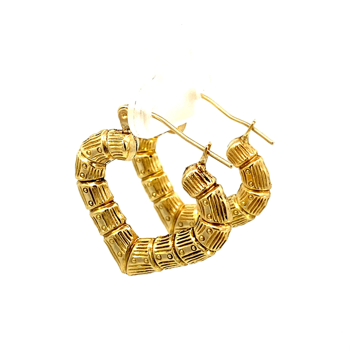 Bamboo Heart Earrings 1.0 in - additional product view 4