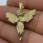 14K Gold Baby Angel Pendant 1.25 in - additional product view 7