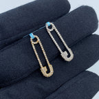 14K Gold Iced Paper Clip Diamond Pendant - additional product view 3