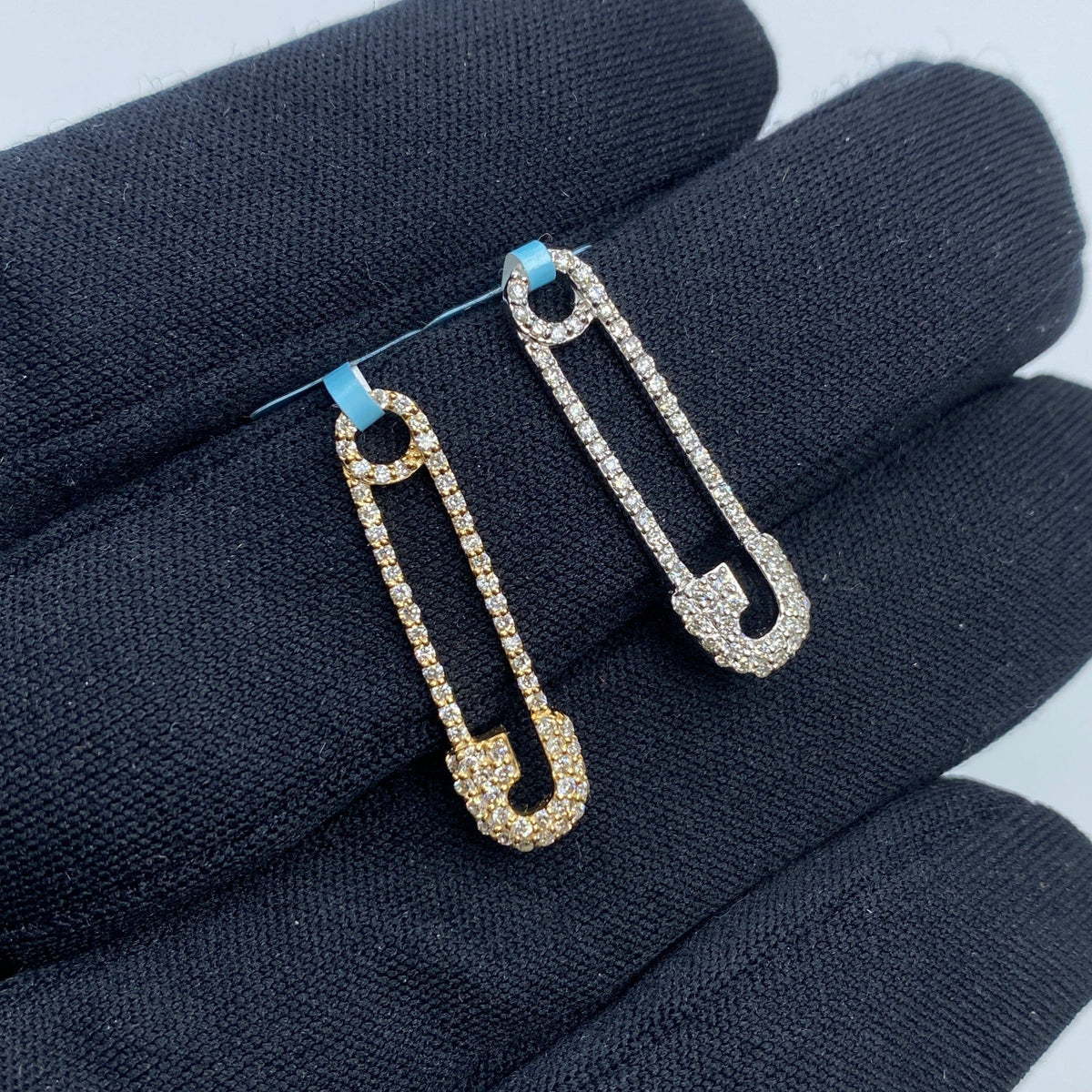 14K Gold Iced Paper Clip Diamond Pendant - additional product view 3