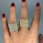 14K Gold Diamond Square Baguette Ring - main product photo