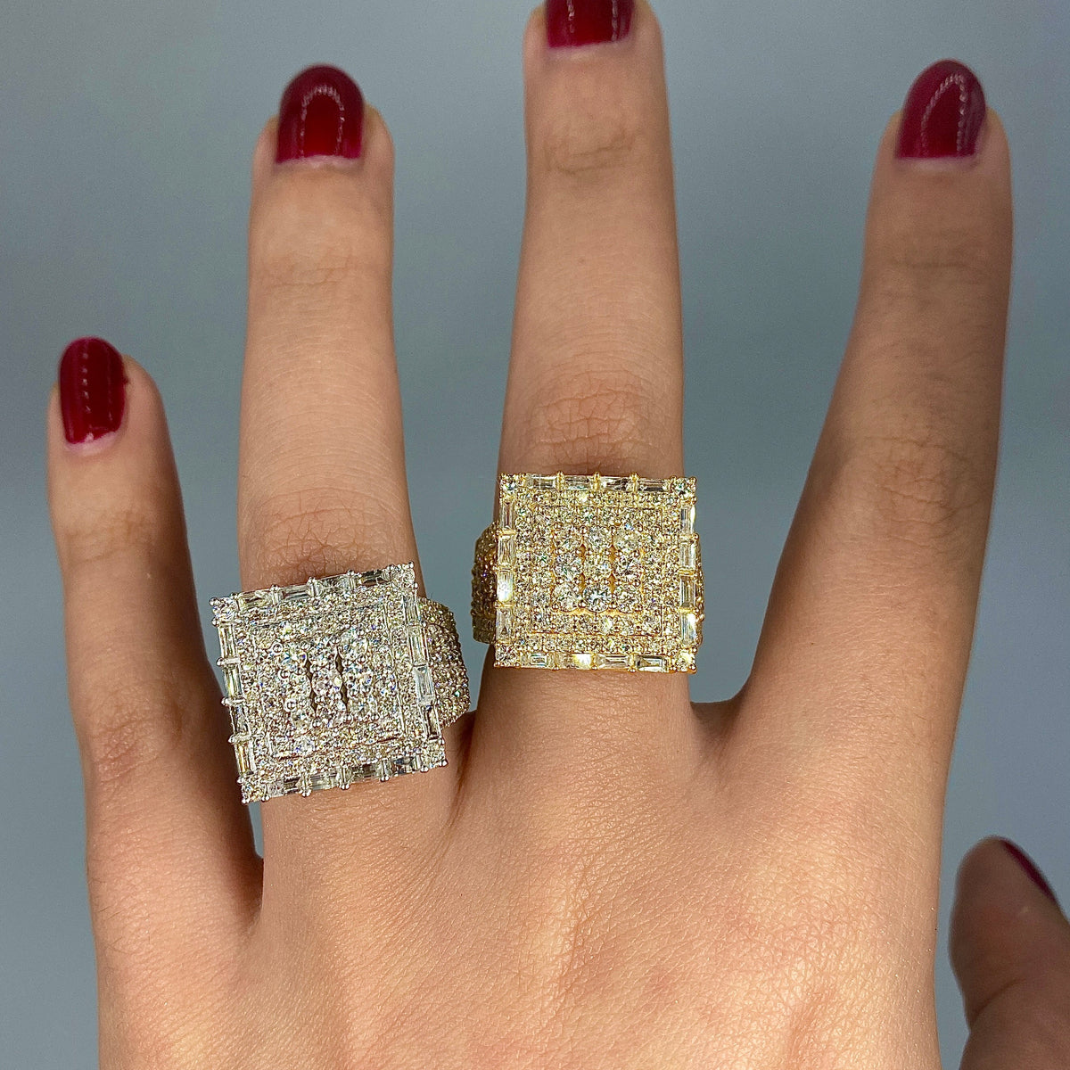 14K Gold Diamond Square Baguette Ring - main product photo