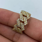 10K Yellow Gold Bold Cuban Link Diamond Ring - additional product view 2