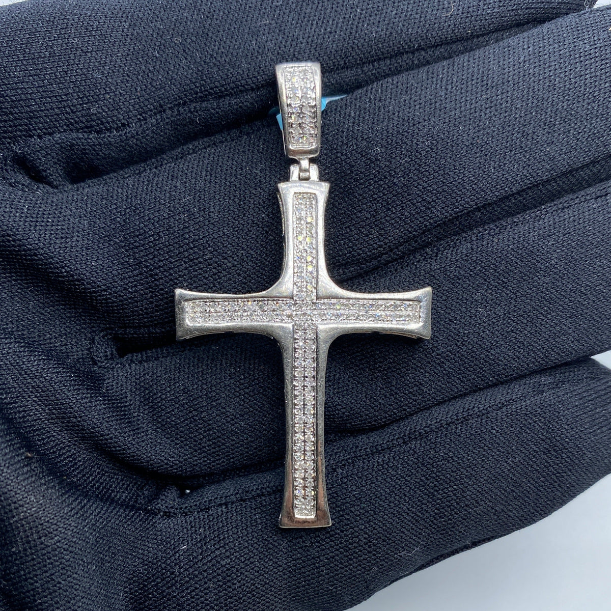 14K Gold Latin Cross Diamond Pendant - additional product view 2