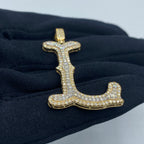 Initial L Old English Diamond Pendant - additional product view 4