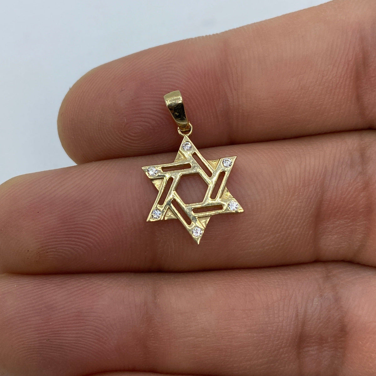 14K Gold Star of David Pendant - additional product view 2