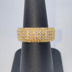 14K Gold 8mm Iced Stack Diamond Ring Band - additional product view 6