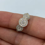 14K Gold Tri-Stone Circle Shape Diamond Engagement Ring - additional product view 2