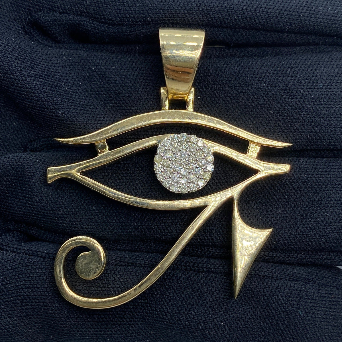 10K Gold Egyptian Eye Diamond Pendant - additional product view 2