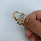 14K Gold Floral Tower Diamond Ring with Matching Band - additional product view 4