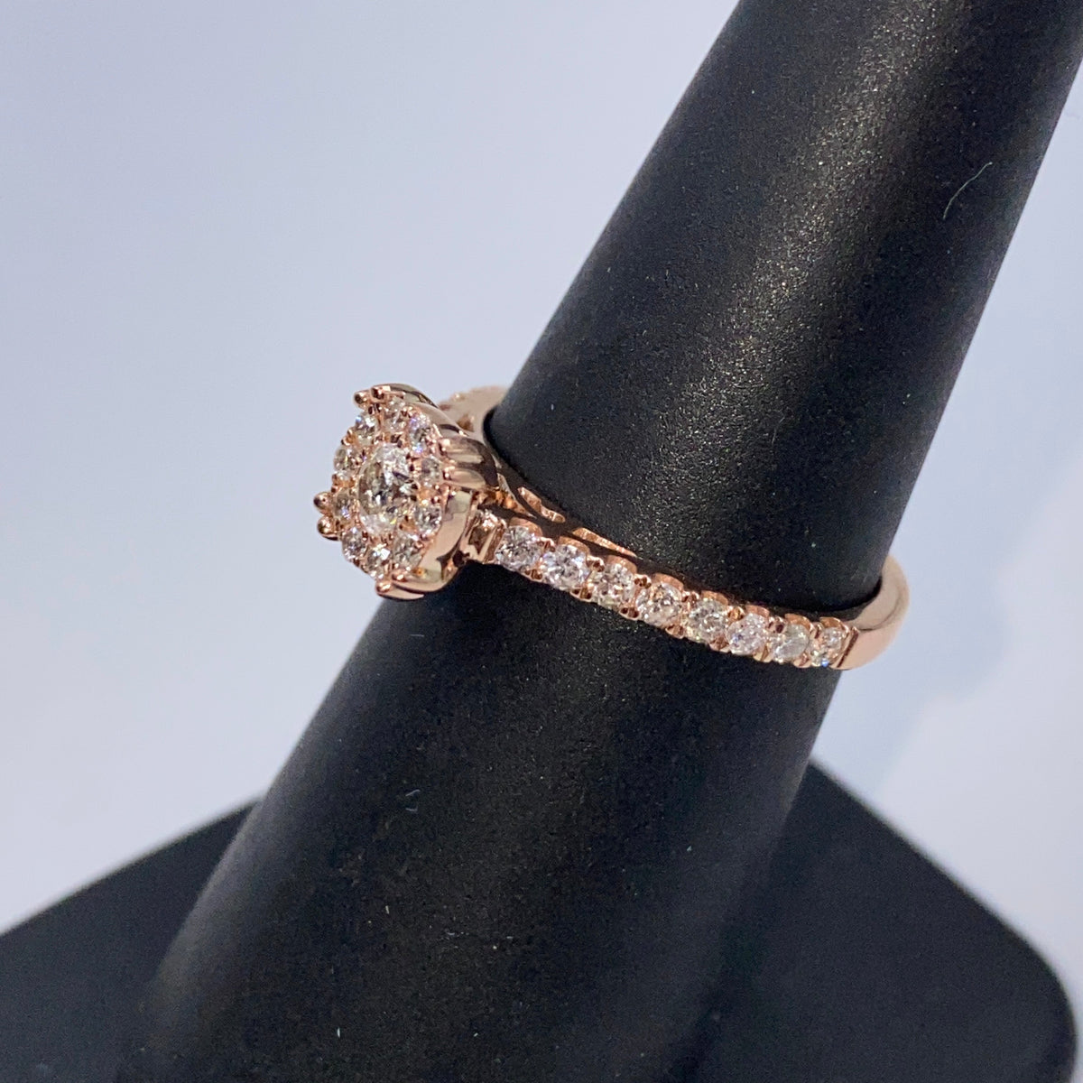 14K Gold Rosebud Halo Diamond Engagement Ring - additional product view 8
