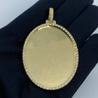 14K Gold Oval Diamond Picture Photo Pendant - additional product view 2