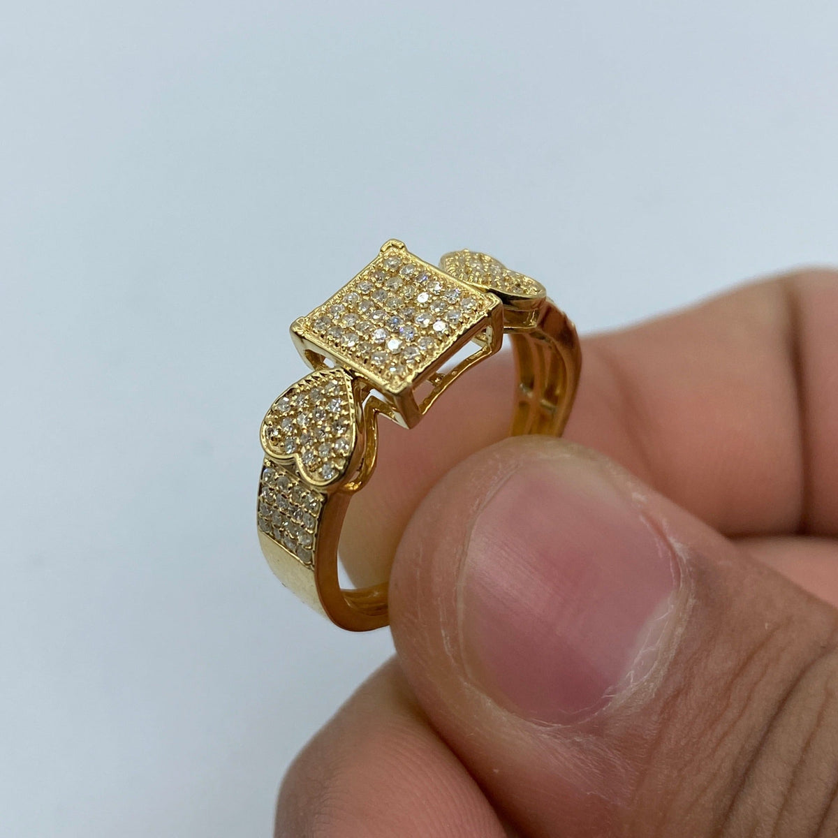 10K Gold Aurora Diamond Hearts Engagement Ring - additional product view 4
