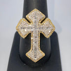 10K Gold Bold Cross Diamond Ring - additional product view 7