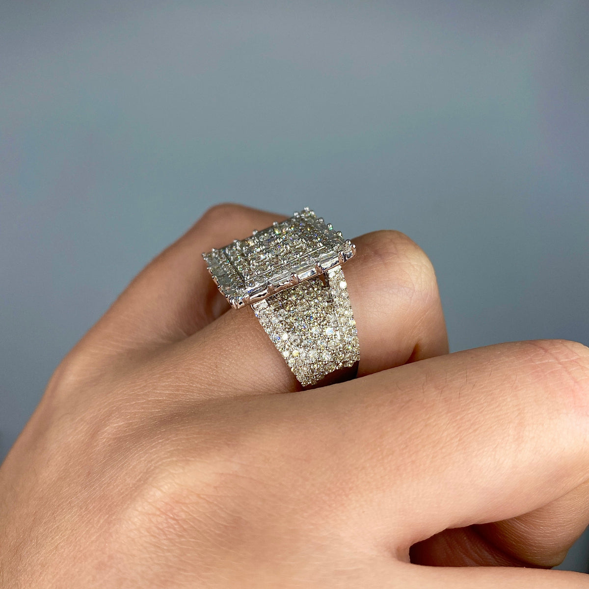 14K Gold Diamond Square Baguette Ring - additional product view 4