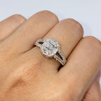 14K Gold Noble Rectangle Diamond Baguette Ring - additional product view 3