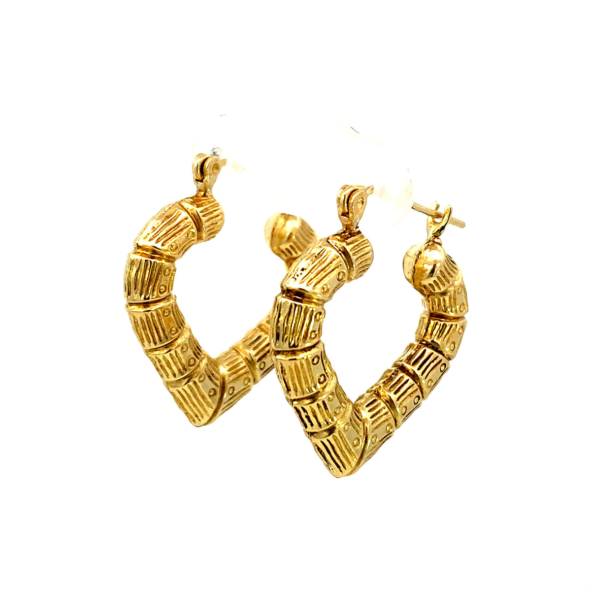 Bamboo Heart Earrings 1.0 in - additional product view 2