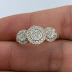 14K Gold Tri-Stone Circle Shape Diamond Engagement Ring - additional product view 4
