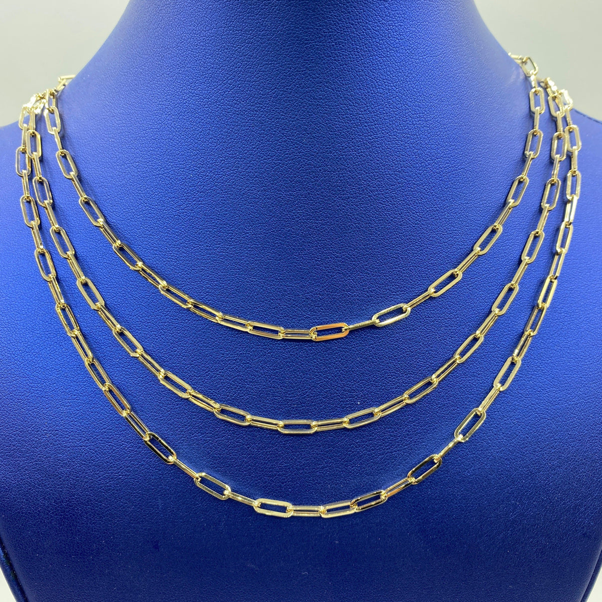 14K Gold 3.8mm Paper Clip Chain 16 in-20 in - additional product view 3