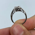 14K Gold Rectangle Diamond Baguette Engagement Ring - additional product view 6